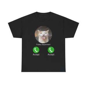 Freaky Department Funny Cat Meme Graphic Unisex T-Shirt